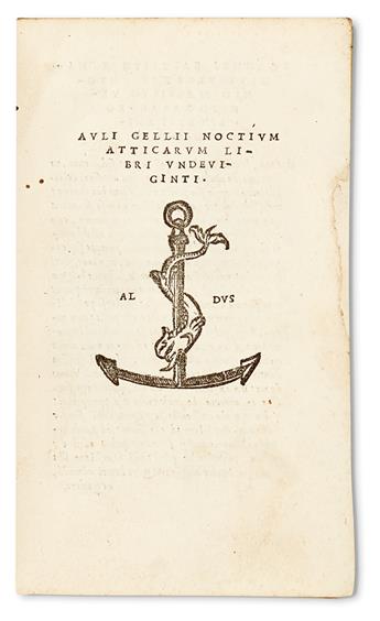 GELLIUS, AULUS.  Noctium Atticarum libri undeviginti.  1515